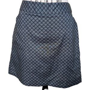 Peter Millar Women's Black Geometric Cotton Skort Size 10 Pockets Golf Tennis